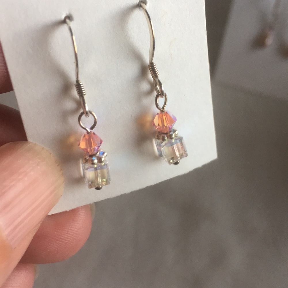 Sterling silver and Swarovski crystal earrings